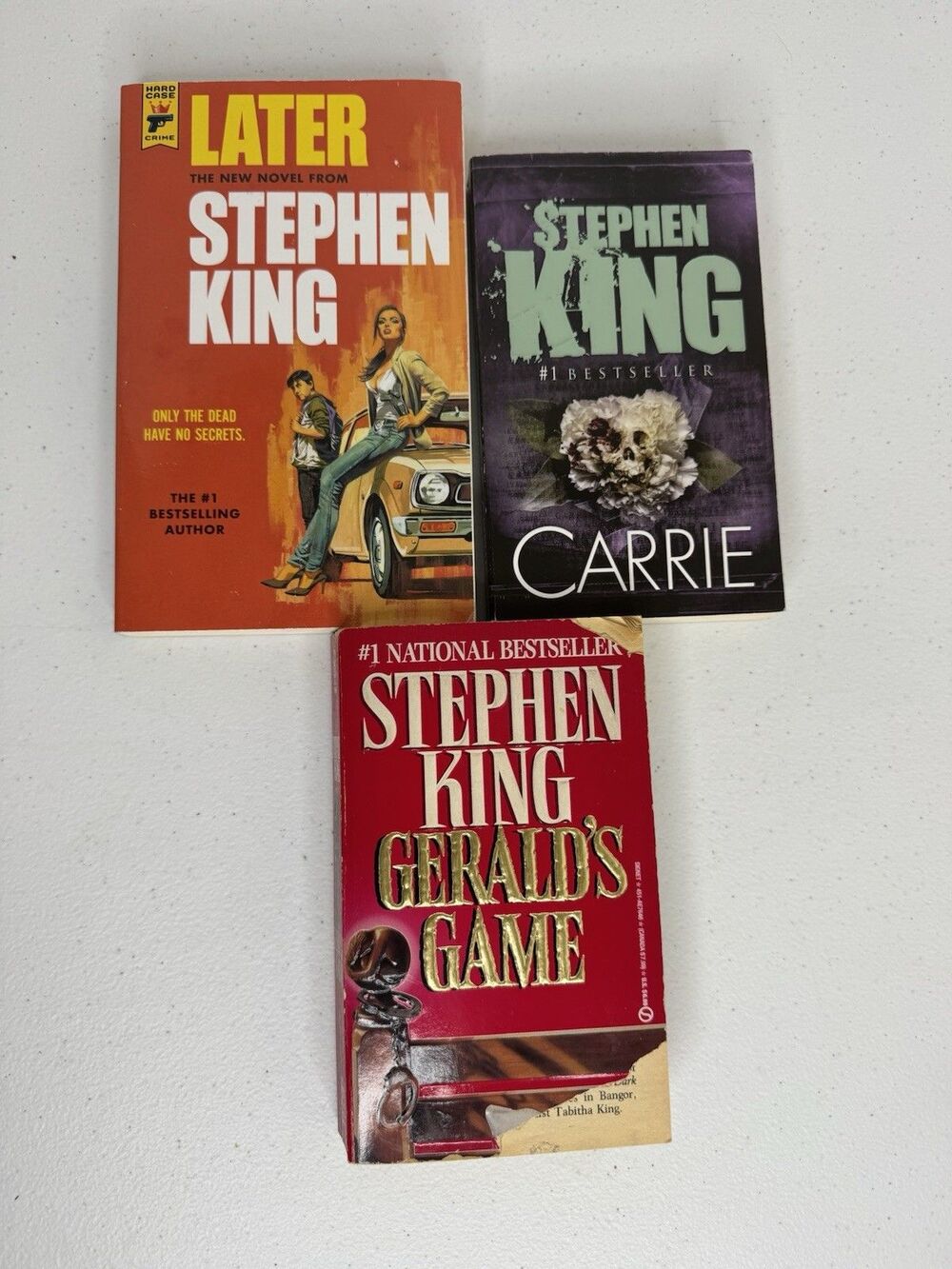 Lot of 3 STEPHEN KING Novels - Paperback Books - Used Condition Carrie Later